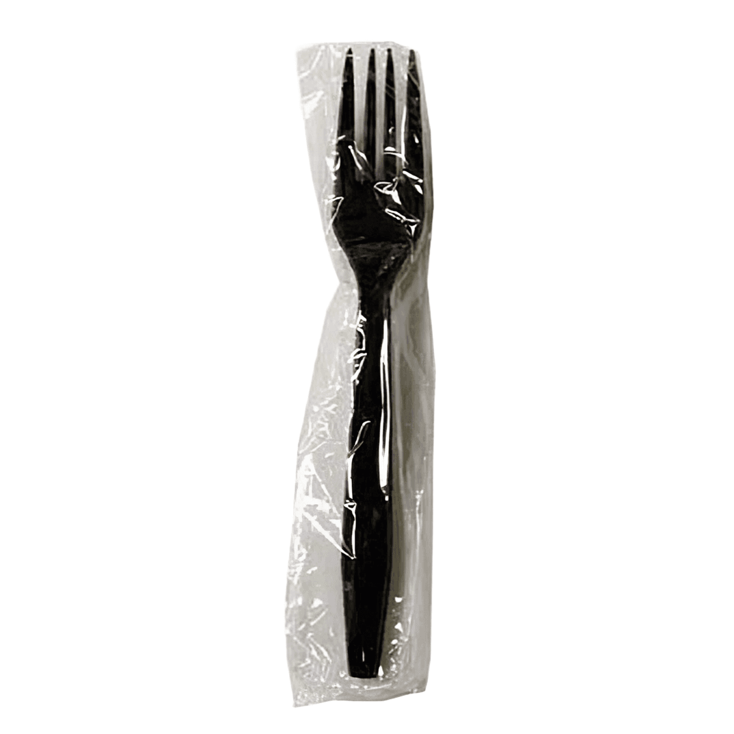 Fork PP Black Medium Weight Individually Wrapped 1000/Case