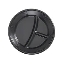WNA Plate 10.25 IN 3 Compartment Black 400/Case