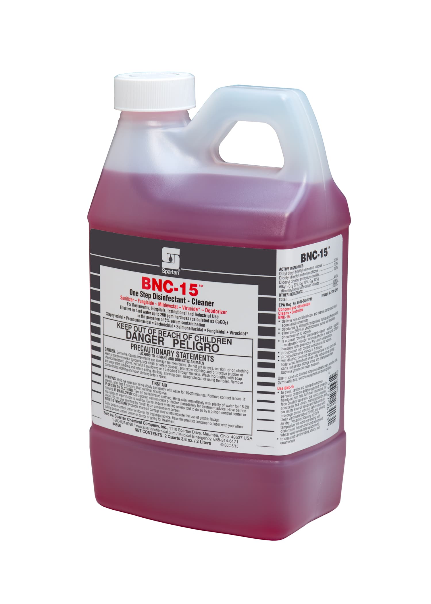BNC-15® Floral One-Step Disinfectant 2 L Daily Multi Surface Alkaline Concentrate Fungicidal Virucidal 4/Case