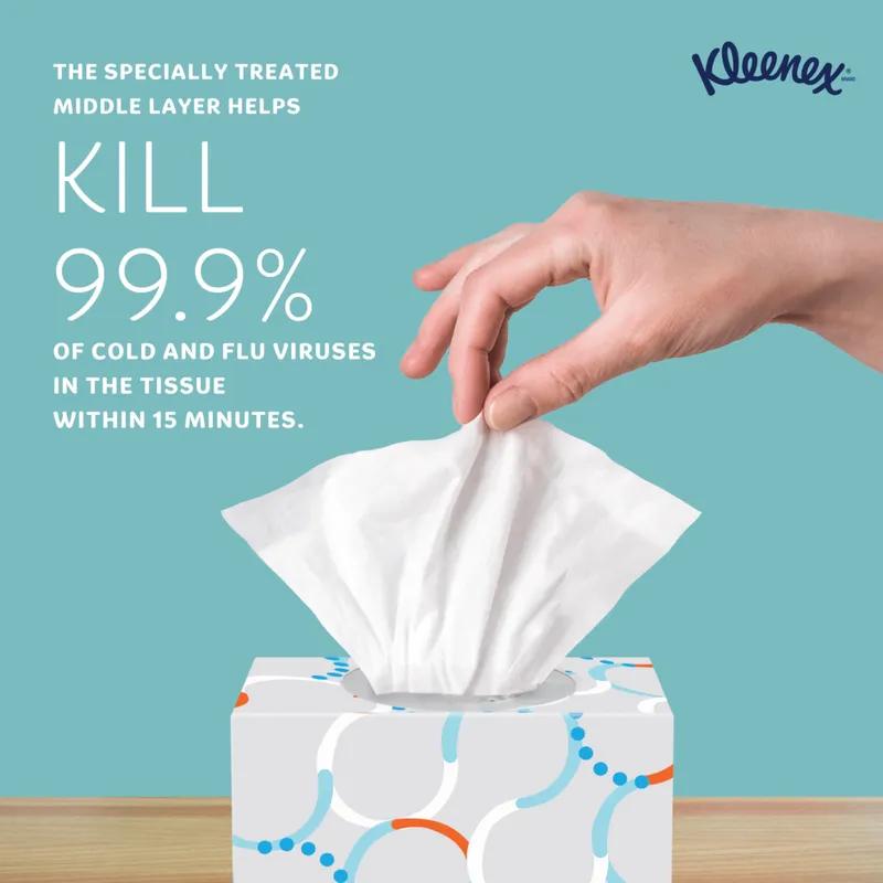 Kleenex® Anti-Viral Facial Tissue 8.2X8.2 IN 3PLY White Boutique 3-Pack Bundle 55 Sheets/Pack 12 Packs/Case