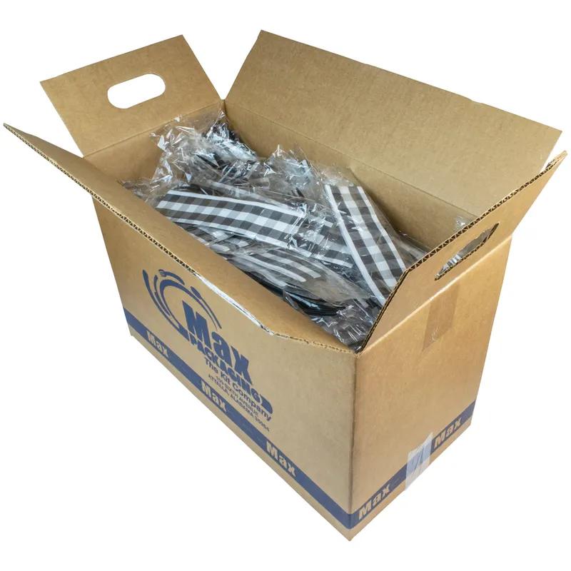 5PC Cutlery Kit PP Black With Black White 2PLY 13X17 Napkin,Knife,Fork,Salt & Pepper 250/Case