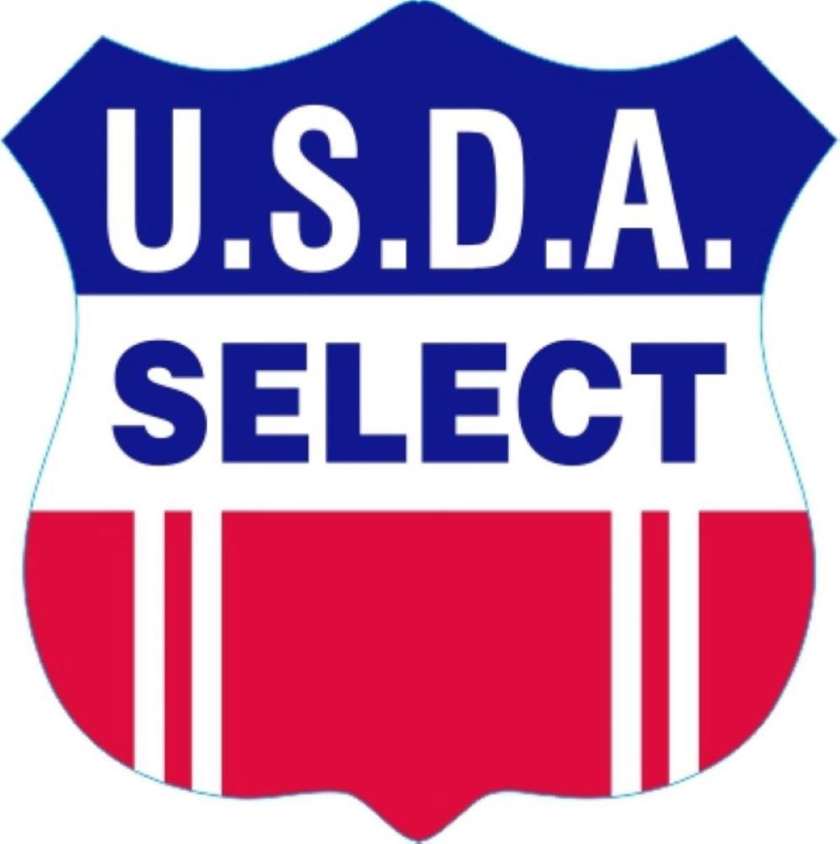 USDA Select Meat Label 1.3X1.3 IN Red Blue Shield 1000 Count/Roll 25 Rolls/Case 25000 Count/Case
