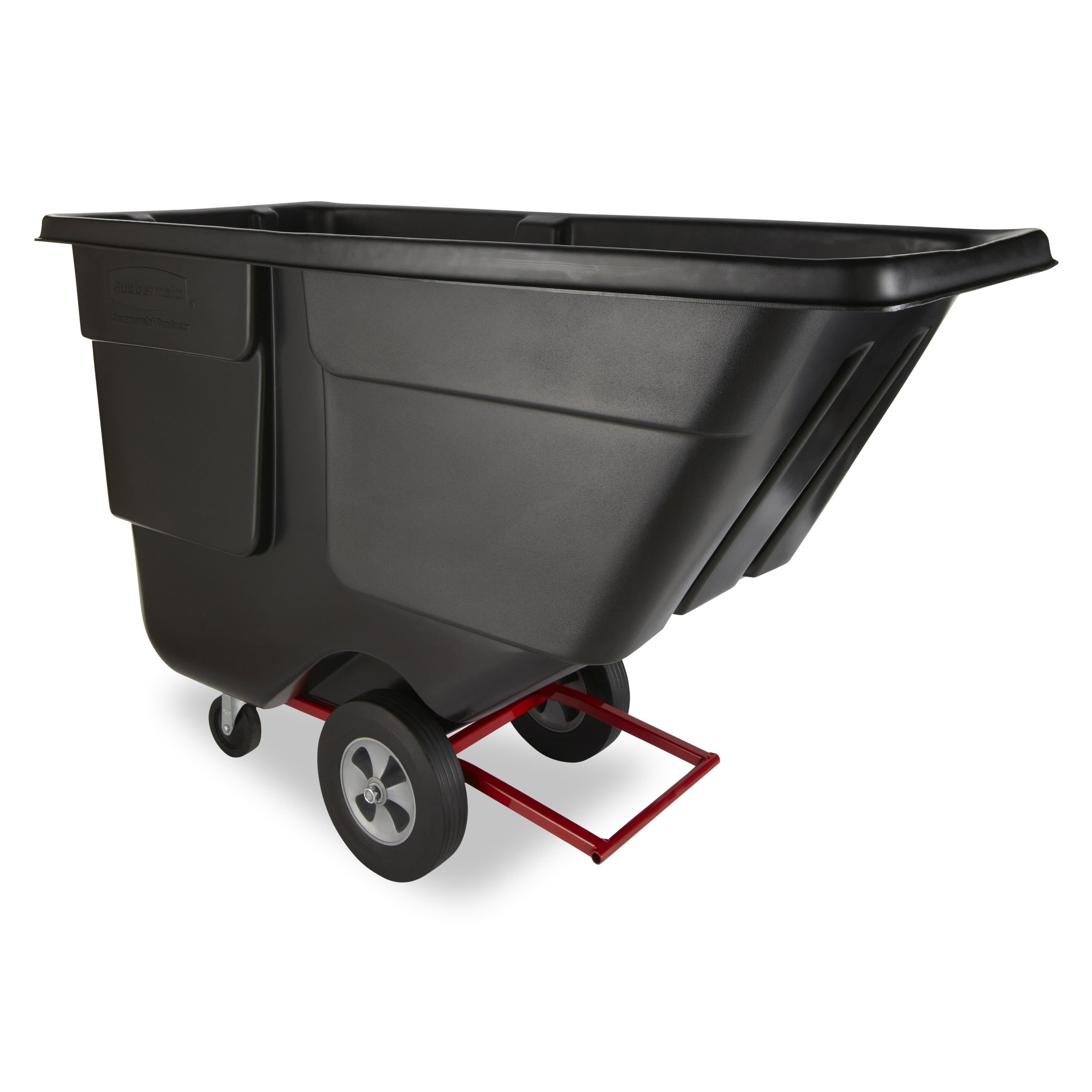 Utility Tilt Truck 73X31X42.88 IN 1 Cubic Yard 850 LB Black Red PE FDA Compliant Rotomolded 1/Each
