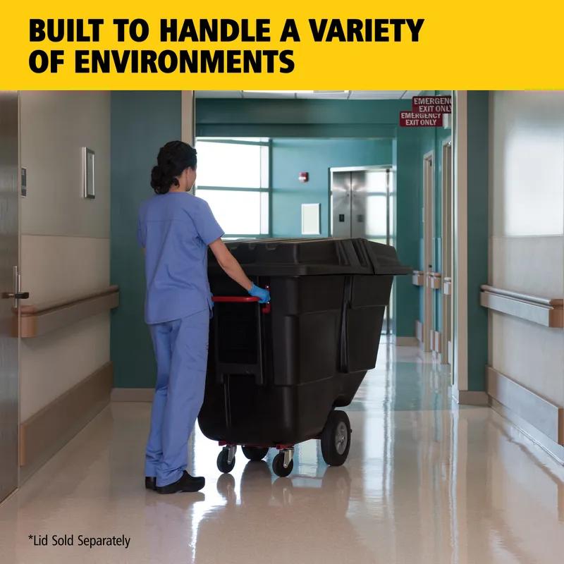 Utility Tilt Truck 73X31X42.88 IN 1 Cubic Yard 850 LB Black Red PE FDA Compliant Rotomolded 1/Each