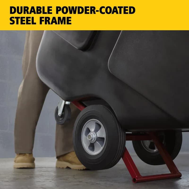 Utility Tilt Truck 73X31X42.88 IN 1 Cubic Yard 850 LB Black Red PE FDA Compliant Rotomolded 1/Each