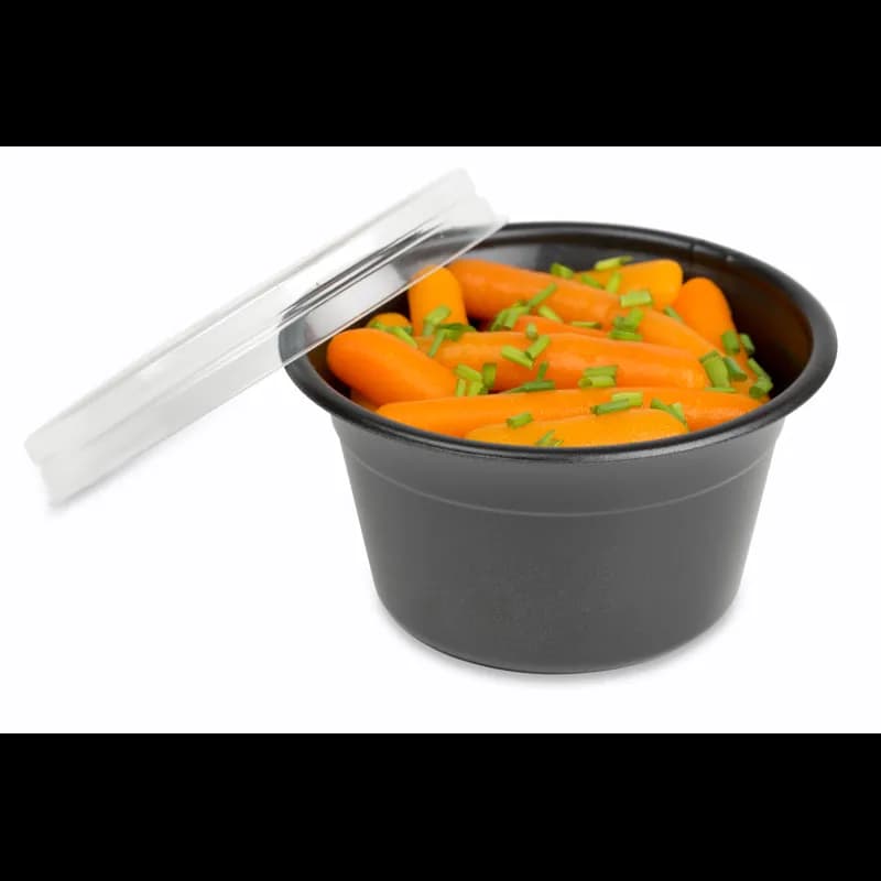 Take-Out Container Base 8 OZ PS Black Round 1000/Case