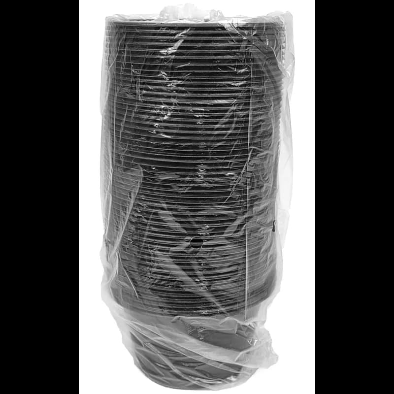 Take-Out Container Base 8 OZ PS Black Round 1000/Case