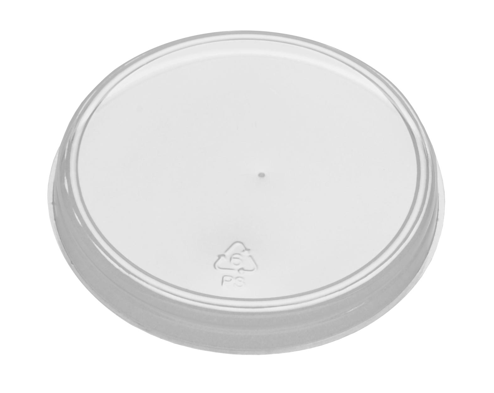 Lid Flat PS Clear Round For 5-6-8 OZ Container 1000/Case