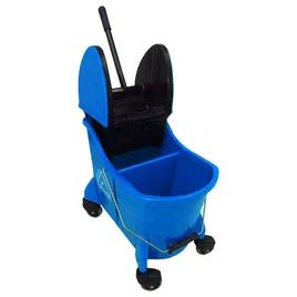Mop Bucket & Wringer 35 QT Blue Color Coded Dual Cavity Down Press 1/Each