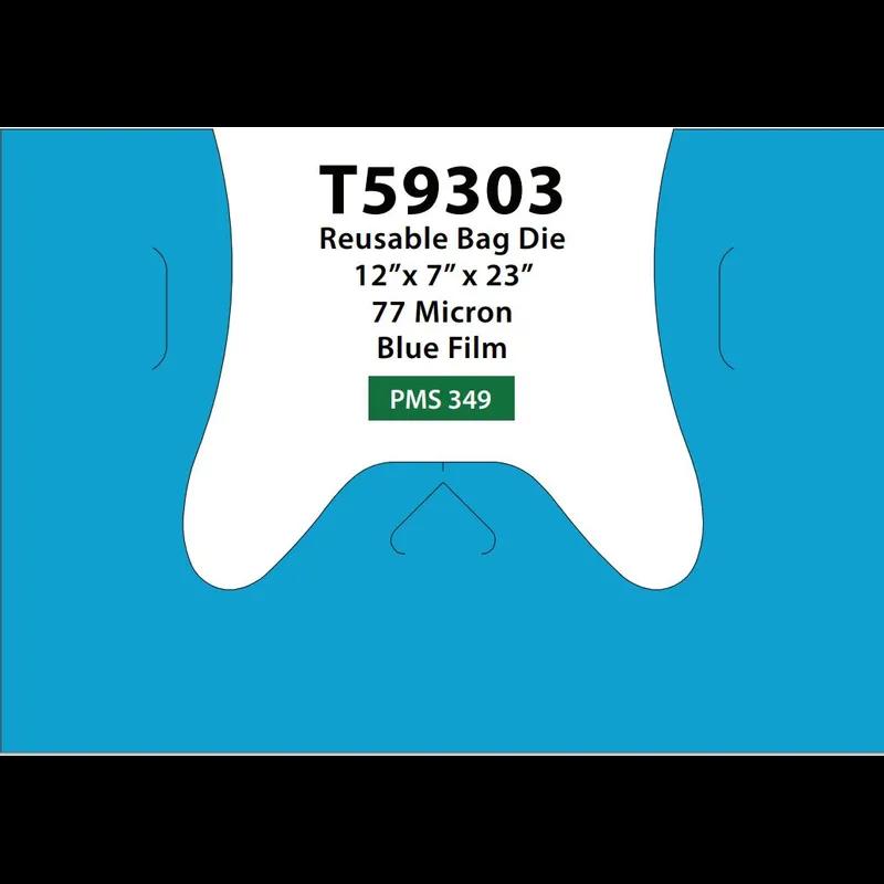 Hippo Sak® Bag 12X7X23 IN Post-Consumer Resin (PCR) 77MIC Blue Reuseable Gusset Reusable 270/Case