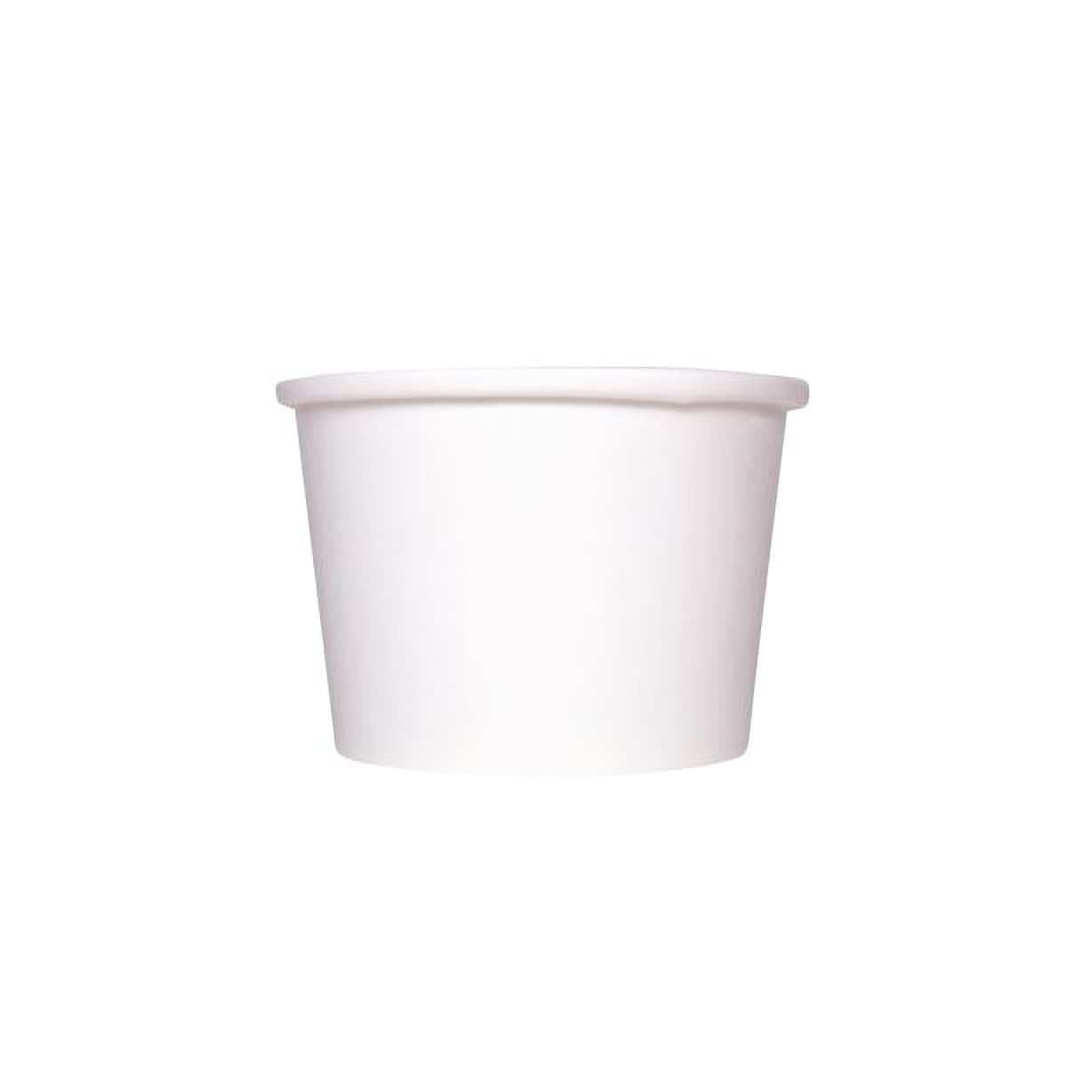 Karat® Food Container Base 8 OZ Double Wall Poly-Coated Paper White Round 1000/Case