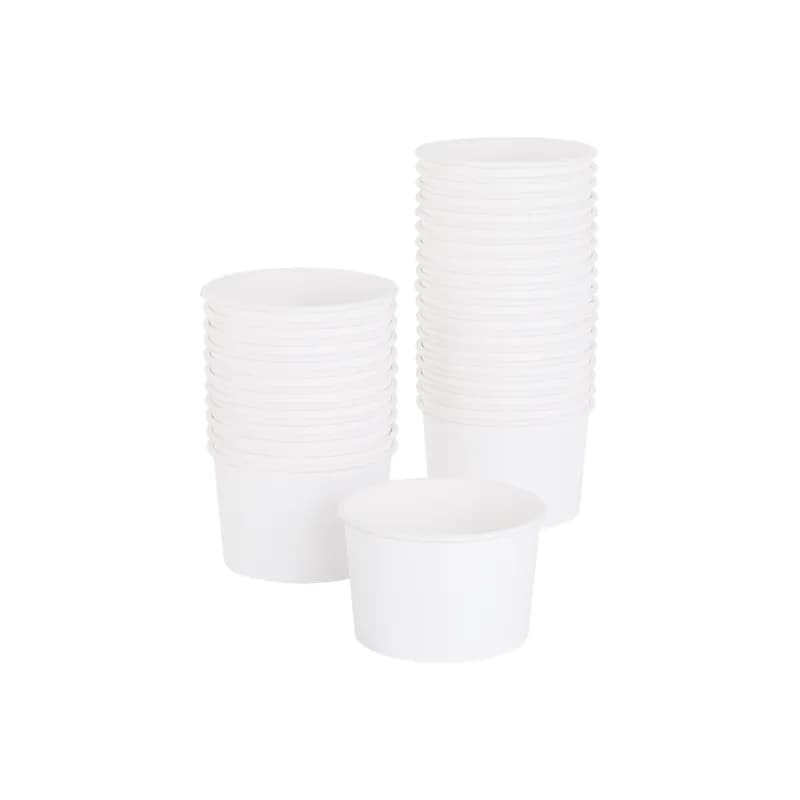 Karat® Food Container Base 8 OZ Double Wall Poly-Coated Paper White Round 1000/Case