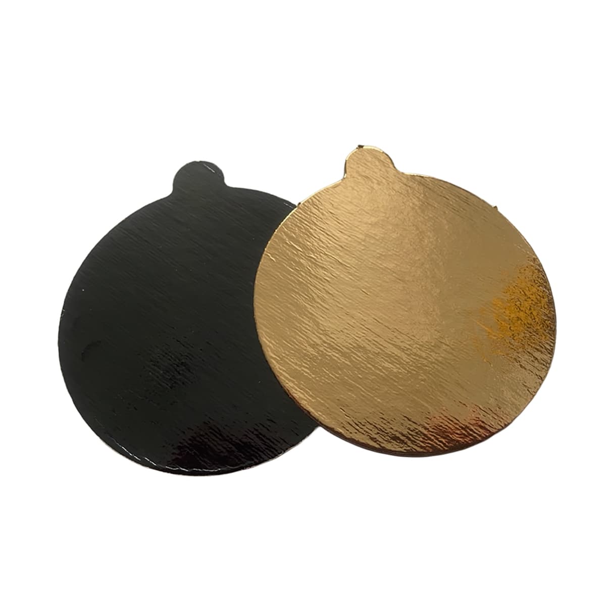 Cake Board Foil-Lined Paper Gold Black Round With Tab 500/Case