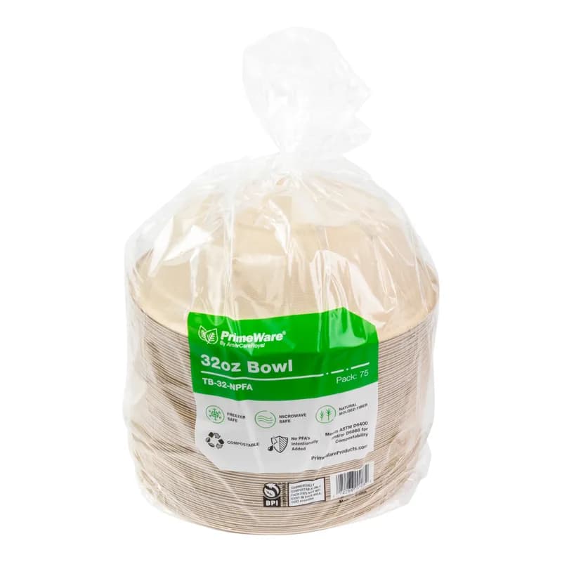 Bowl 32 OZ Pulp Fiber Brown 300/Case