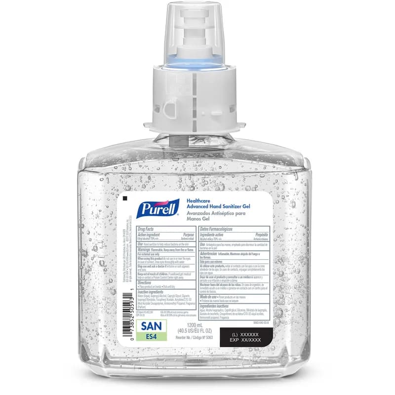 Purell® Hand Sanitizer Gel 1200 mL 5.18X3.45X7.3 IN Clean Scent Clear Advanced Moisturizers Healthcare For ES4 2/Case