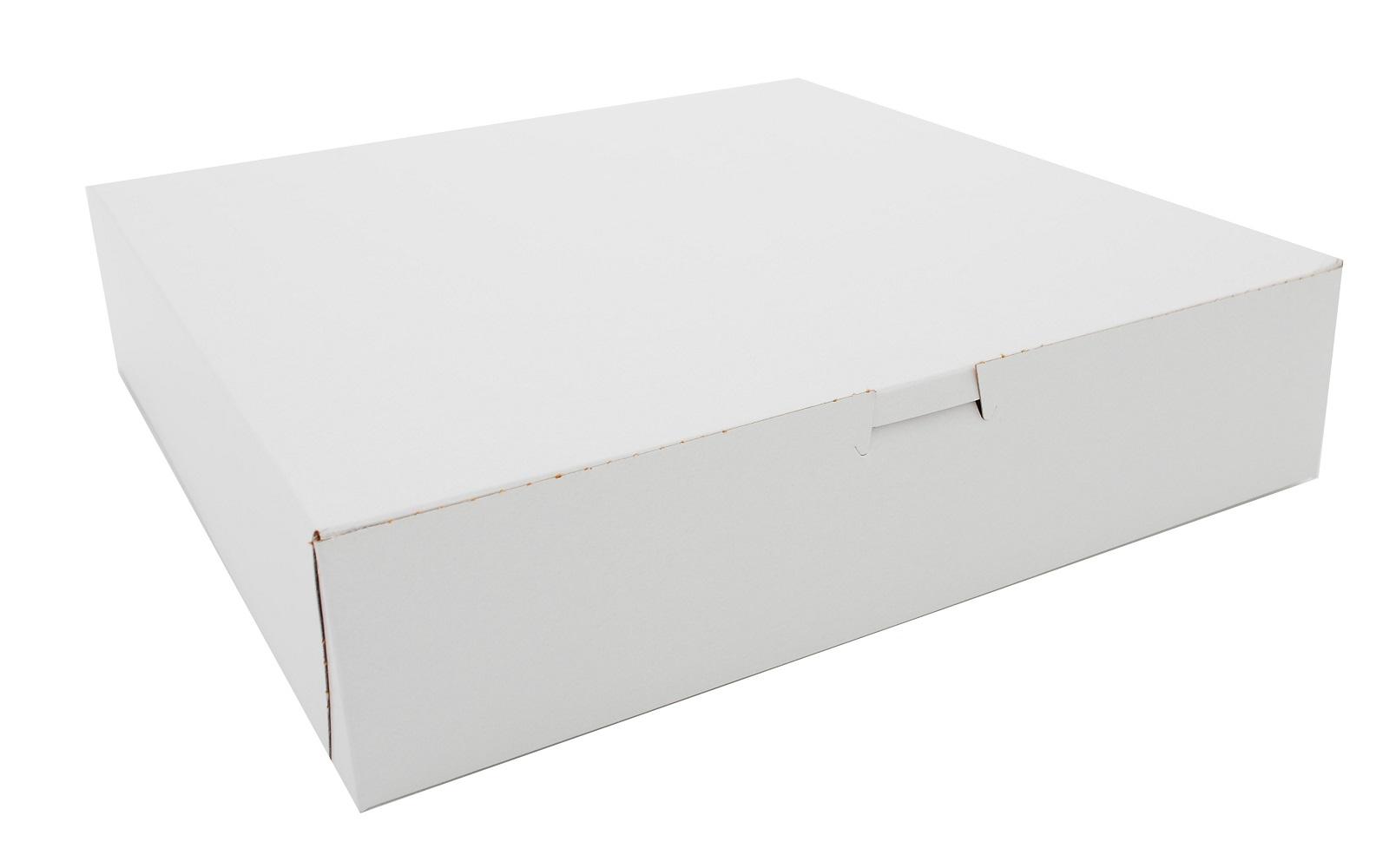 Bakery Box 12X12X2.75 IN Clay-Coated Kraft Board White Kraft Square Lock Corner Tuck Top 100/Bundle