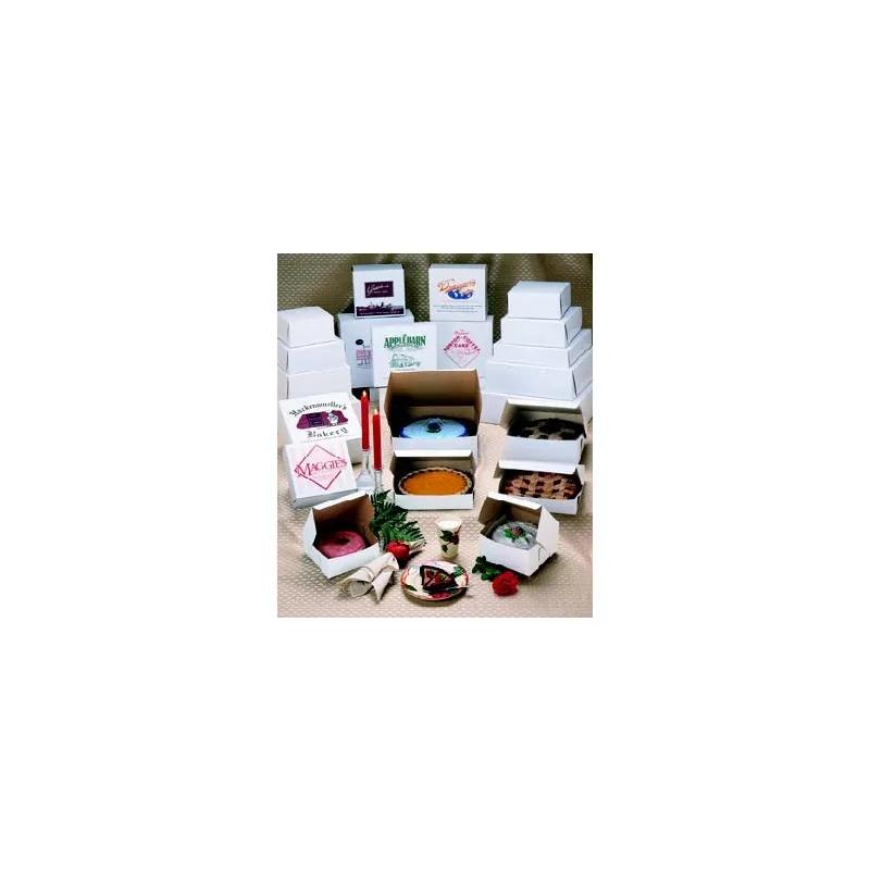 Bakery Box 12X12X2.75 IN Clay-Coated Kraft Board White Kraft Square Lock Corner Tuck Top 100/Bundle