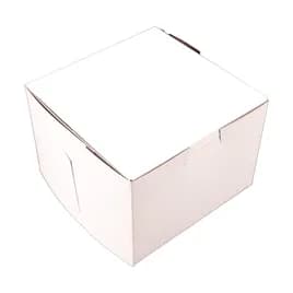 Bakery Box 5.5X5.5X4 IN Clay-Coated Kraft Board White Kraft Square Lock Corner Tuck Top 250/Bundle