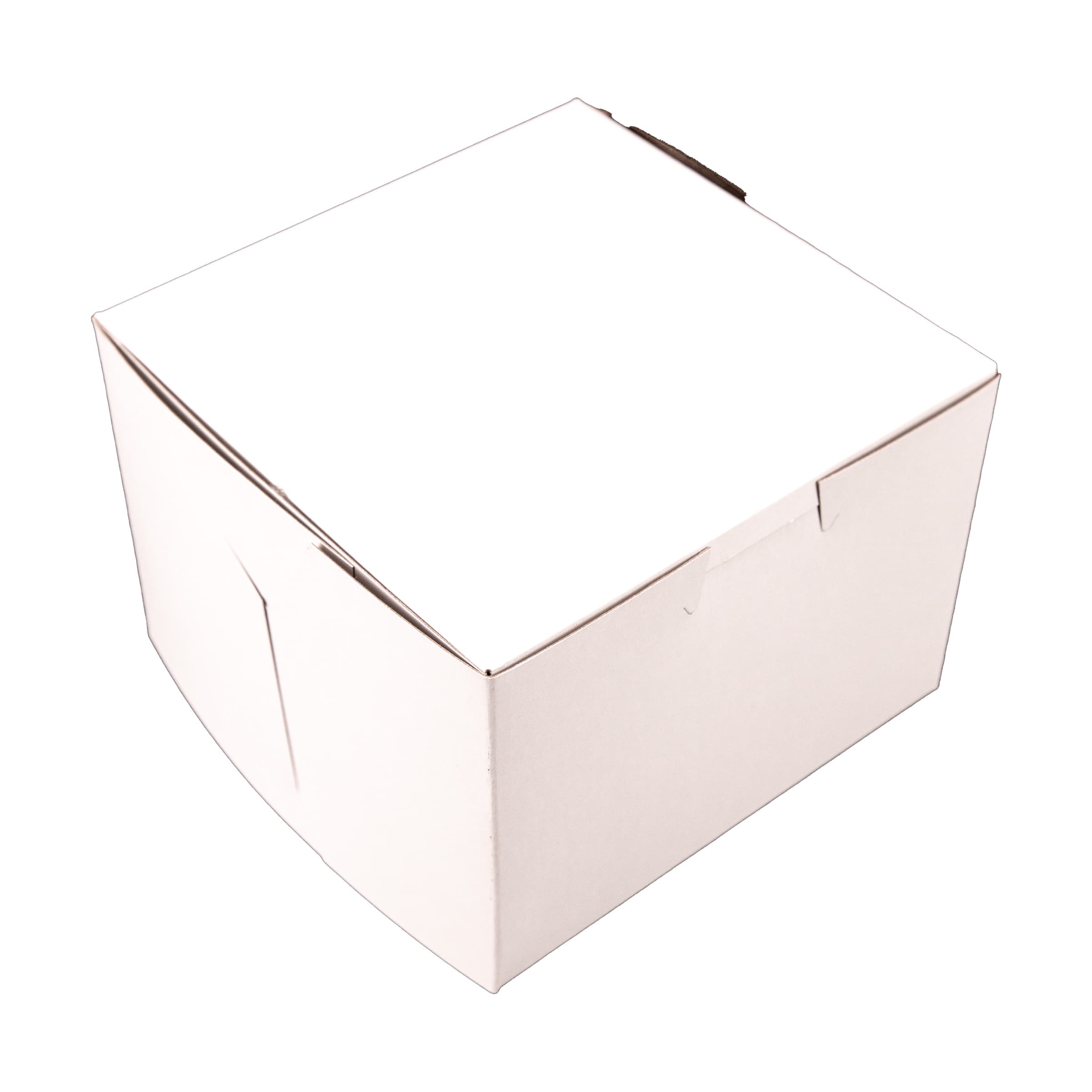 Bakery Box 5.5X5.5X4 IN Clay-Coated Kraft Board White Kraft Square Lock Corner Tuck Top 250/Bundle