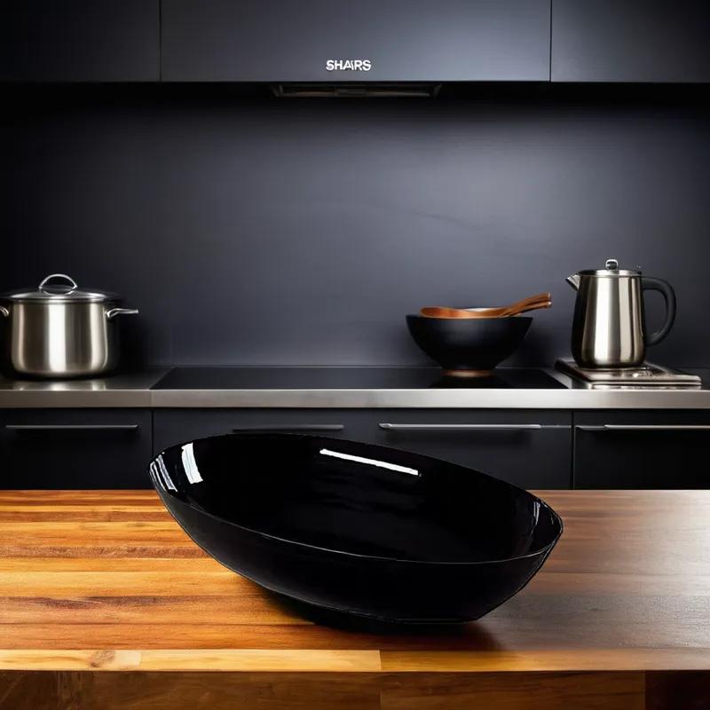 WNA CaterLine® Catering Luau Bowl 32 OZ Plastic Black 50/Case