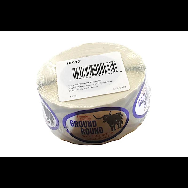 Ground Round Beef Label 2X1.25 IN Premium Quality 500/Roll