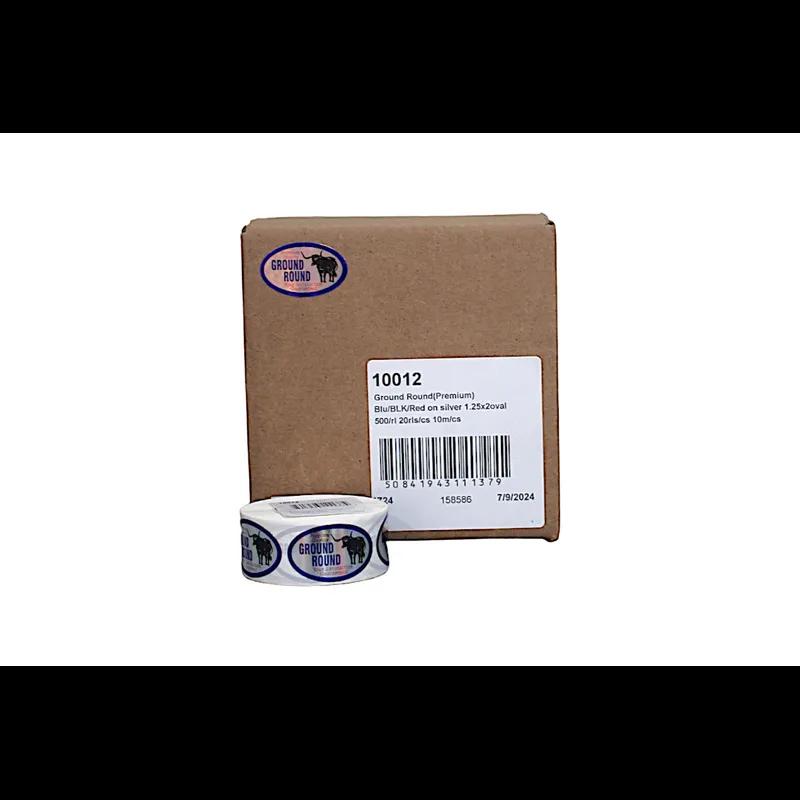 Ground Round Beef Label 2X1.25 IN Premium Quality 500/Roll