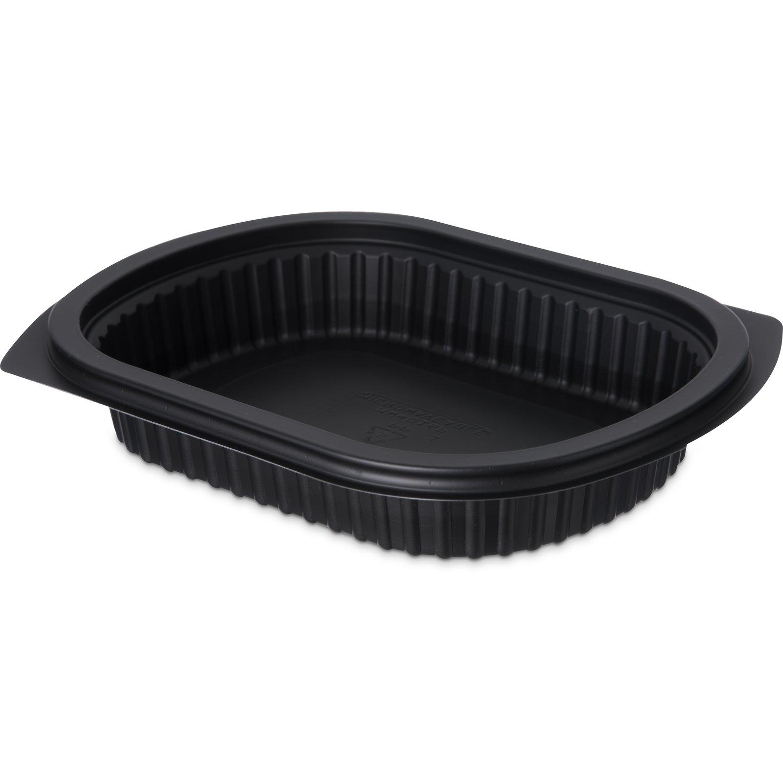 Carlisle Foodservice Products® ProEx Take-Out Container Base 7.8X6X1.5 IN PP Black Oval 250/Case