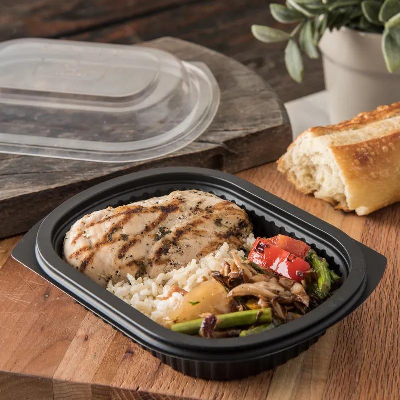 Carlisle Foodservice Products® ProEx Take-Out Container Base 7.8X6X1.5 IN PP Black Oval 250/Case