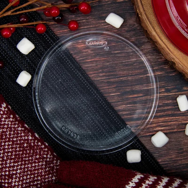 Dart® Lid Flat 4.8X0.3 IN OPS Clear For 32 OZ Cup 100 Count/Pack 5 Packs/Case 500 Count/Case