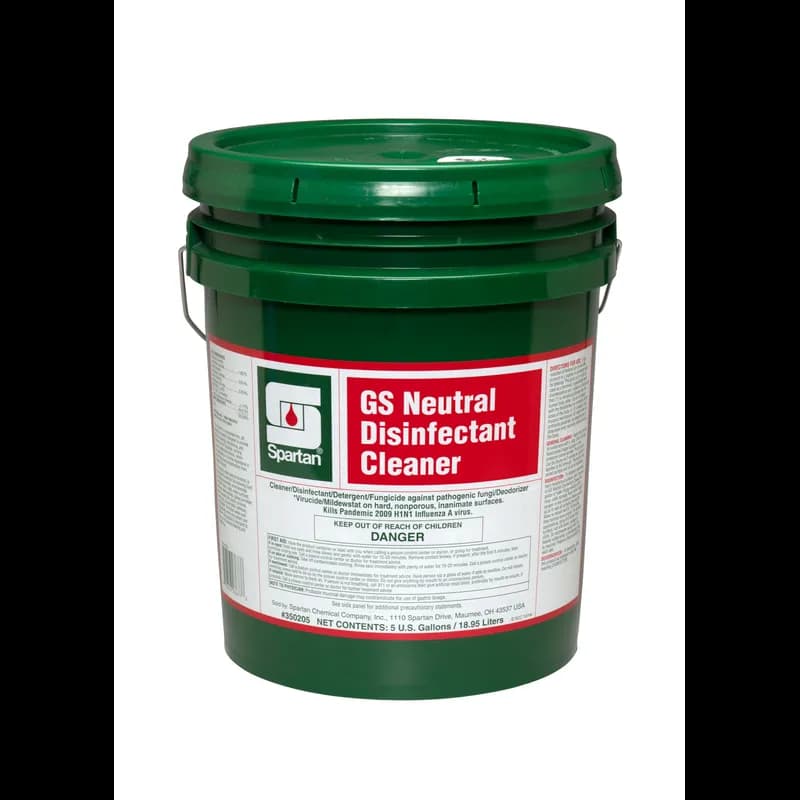 Green Solutions® Neutral Disinfectant Cleaner® Unscented One-Step 5 GAL Multi Surface Concentrate Quat 1/Pail