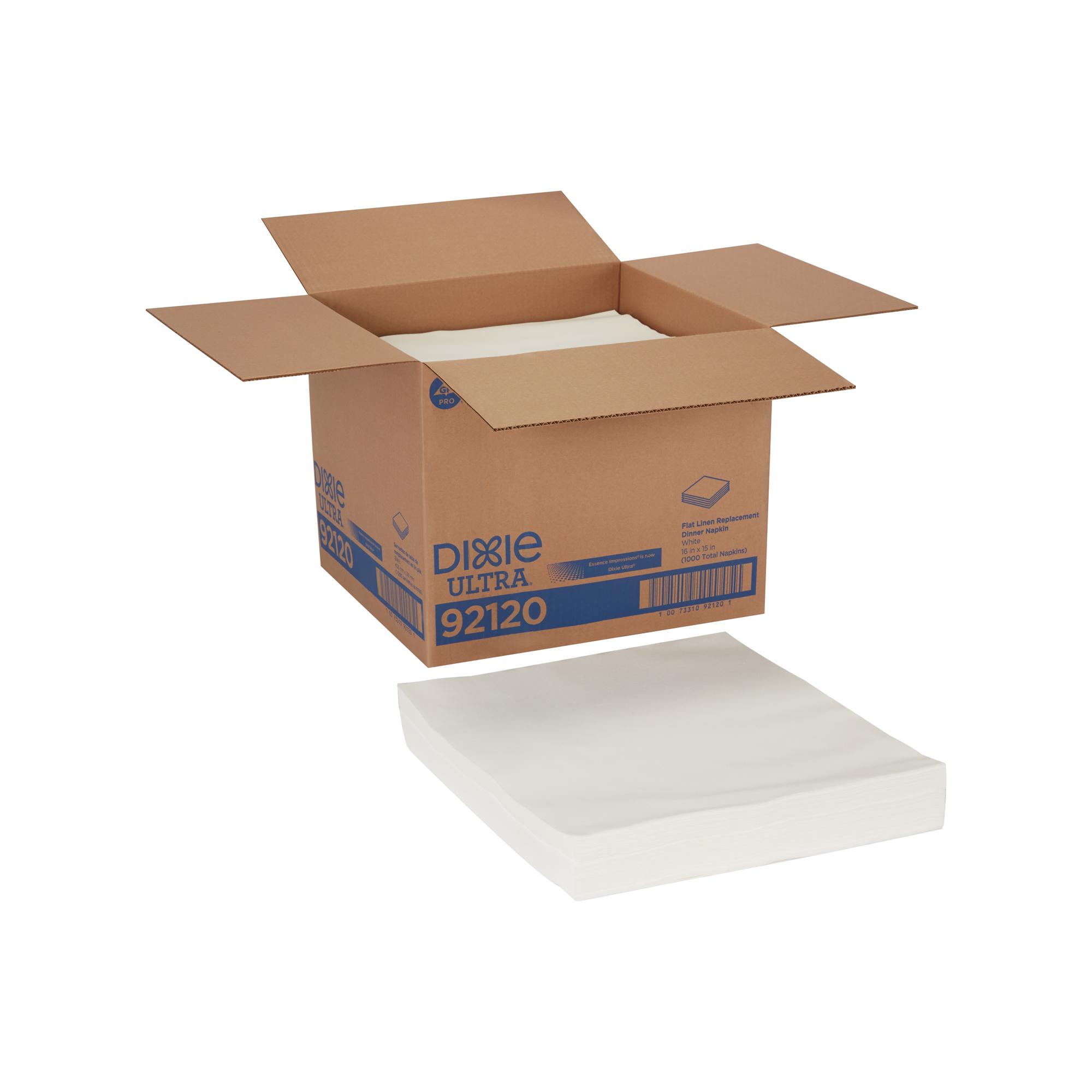 Dixie® Ultra Dinner Napkins 15X16 IN White Airlaid Paper 1PLY Flat Pack 1000/Case