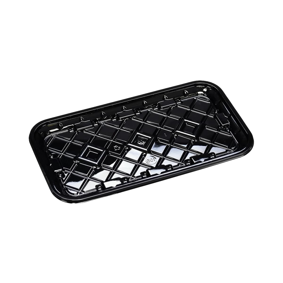 10S Meat Tray 10.78X5.9X0.67 IN RPET Black Rectangle 300/Case