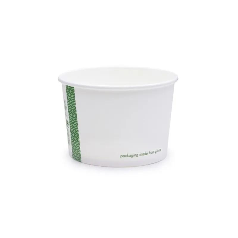 Soup Food Container Base 8 OZ Paper PLA White Round 1000/Case