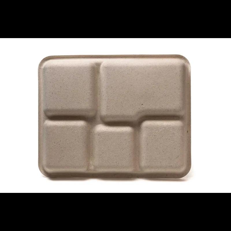 Ovation Cafeteria & School Lunch Tray Base 5 Compartment Sugarcane Rectangle 400/Case