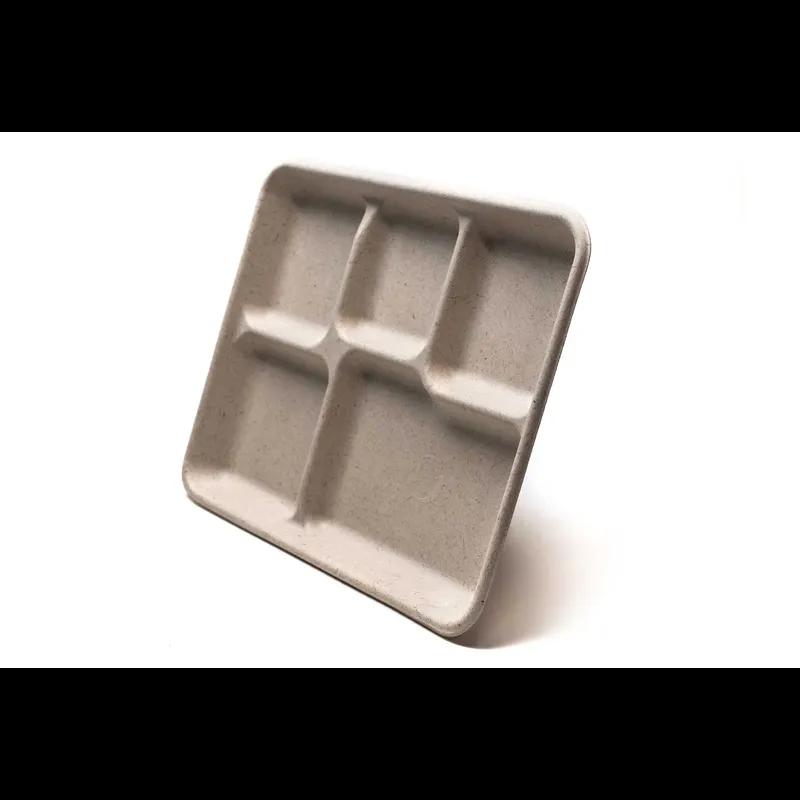 Ovation Cafeteria & School Lunch Tray Base 5 Compartment Sugarcane Rectangle 400/Case