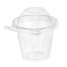 Safe-T-Fresh® Deli Container Hinged With Dome Lid 12 OZ RPET Clear Round 256/Case