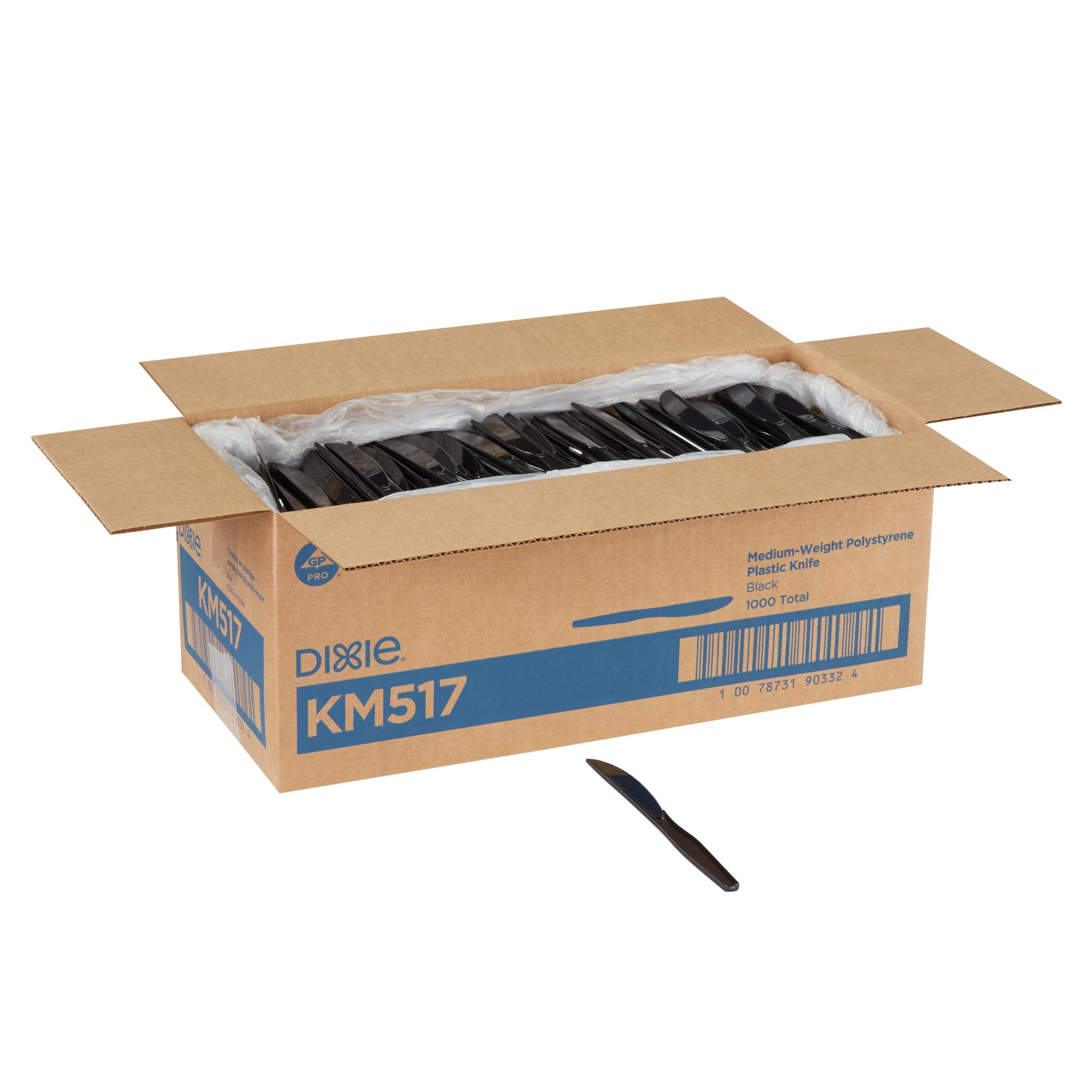 Dixie® Knife PS Black Medium Weight 1000/Case