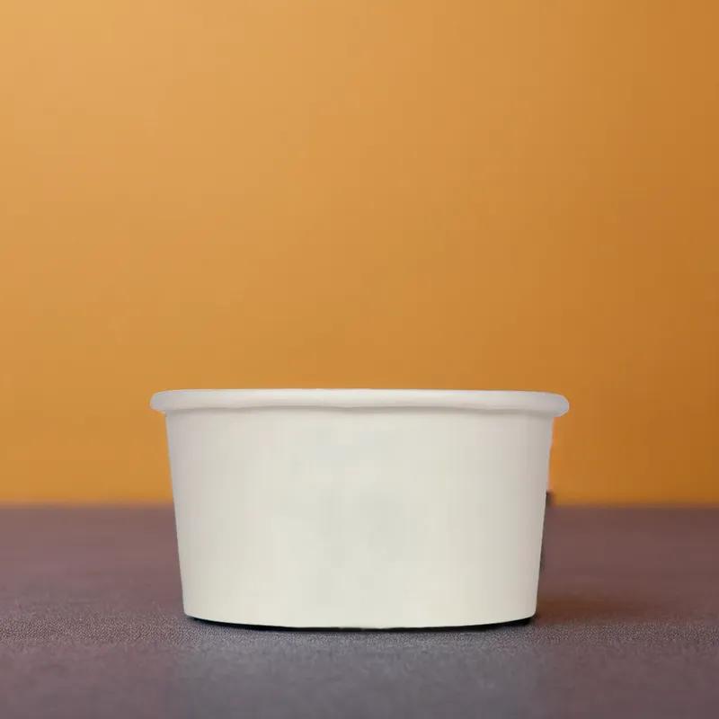 Karat® Hot Food Container Base 6 OZ Double Wall Poly-Coated Paper White Round 1000/Case