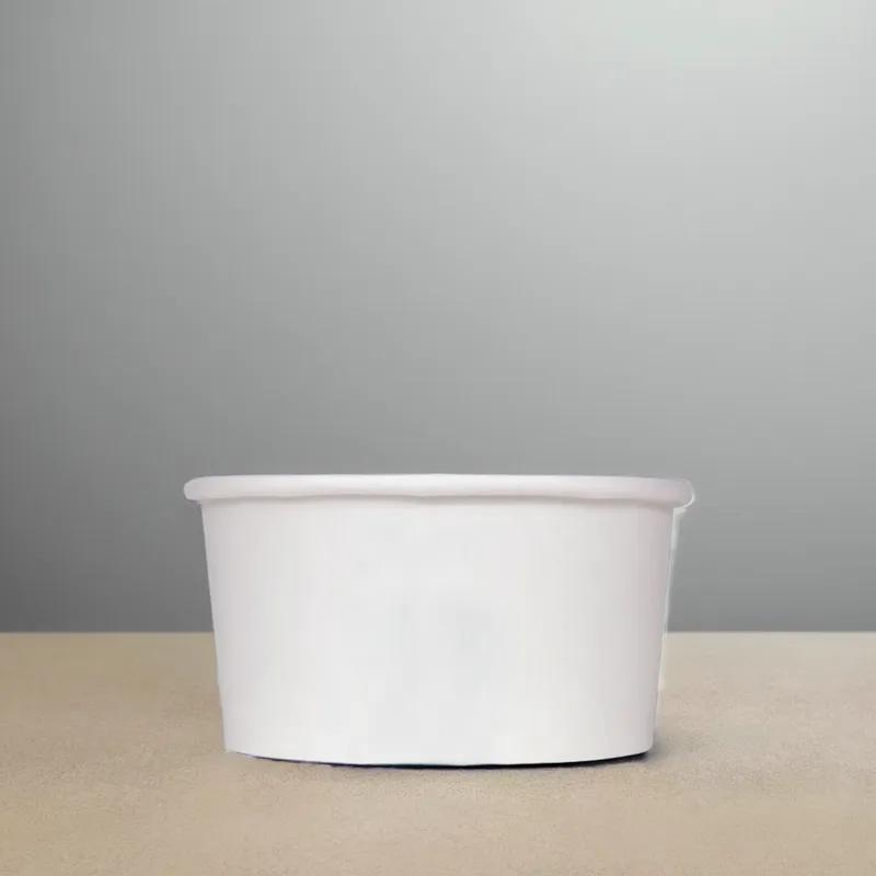 Karat® Hot Food Container Base 6 OZ Double Wall Poly-Coated Paper White Round 1000/Case