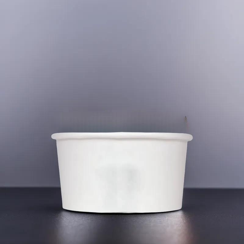 Karat® Hot Food Container Base 6 OZ Double Wall Poly-Coated Paper White Round 1000/Case