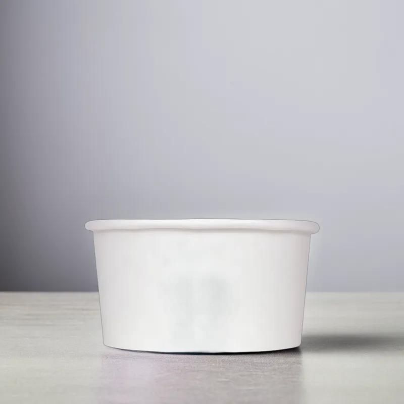 Karat® Hot Food Container Base 6 OZ Double Wall Poly-Coated Paper White Round 1000/Case