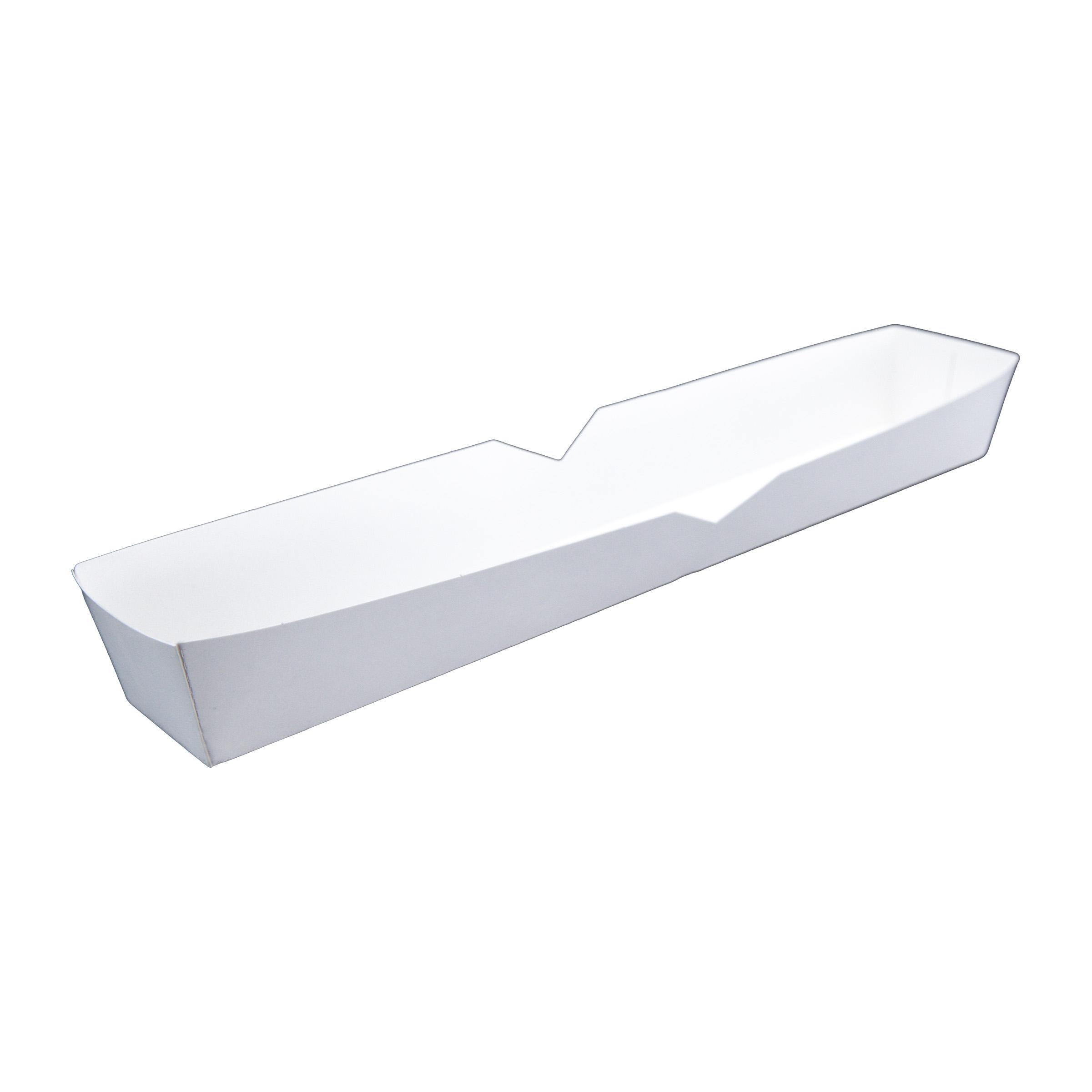 Hot Dog Food Tray 10.25X1.5X1.25 IN SBS Paperboard White Rectangle 500/Case