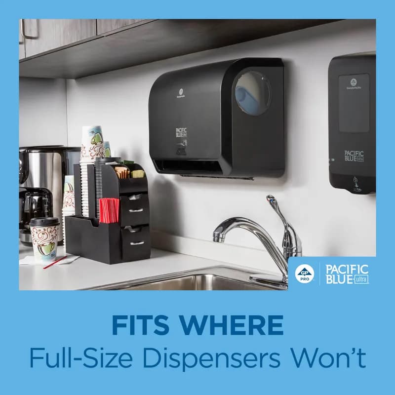 Pacific Blue Ultra™ Paper Towel Dispenser Mini 9 IN Black Touchless Automatic 1/Each