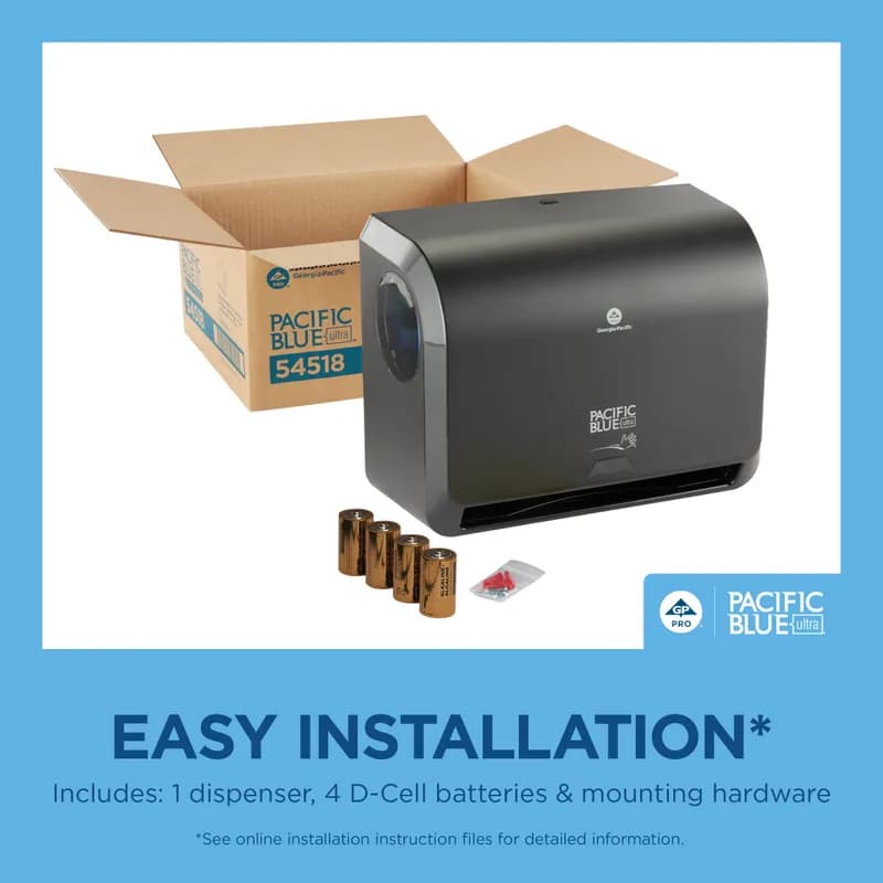 Pacific Blue Ultra™ Paper Towel Dispenser Mini 9 IN Black Touchless Automatic 1/Each