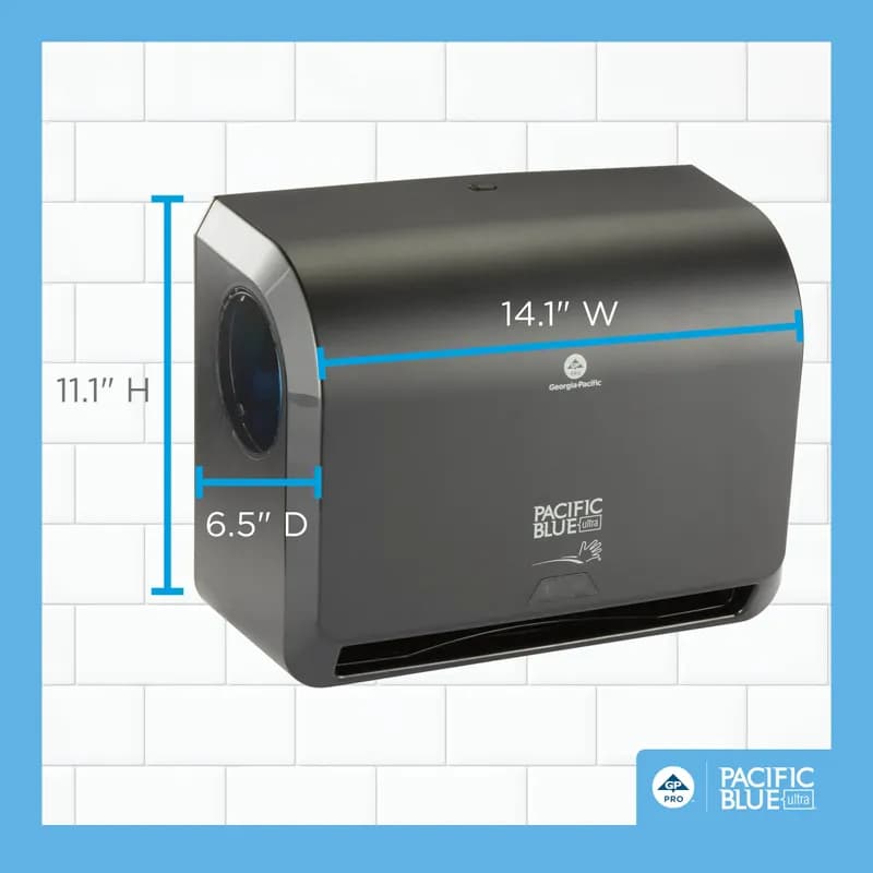 Pacific Blue Ultra™ Paper Towel Dispenser Mini 9 IN Black Touchless Automatic 1/Each
