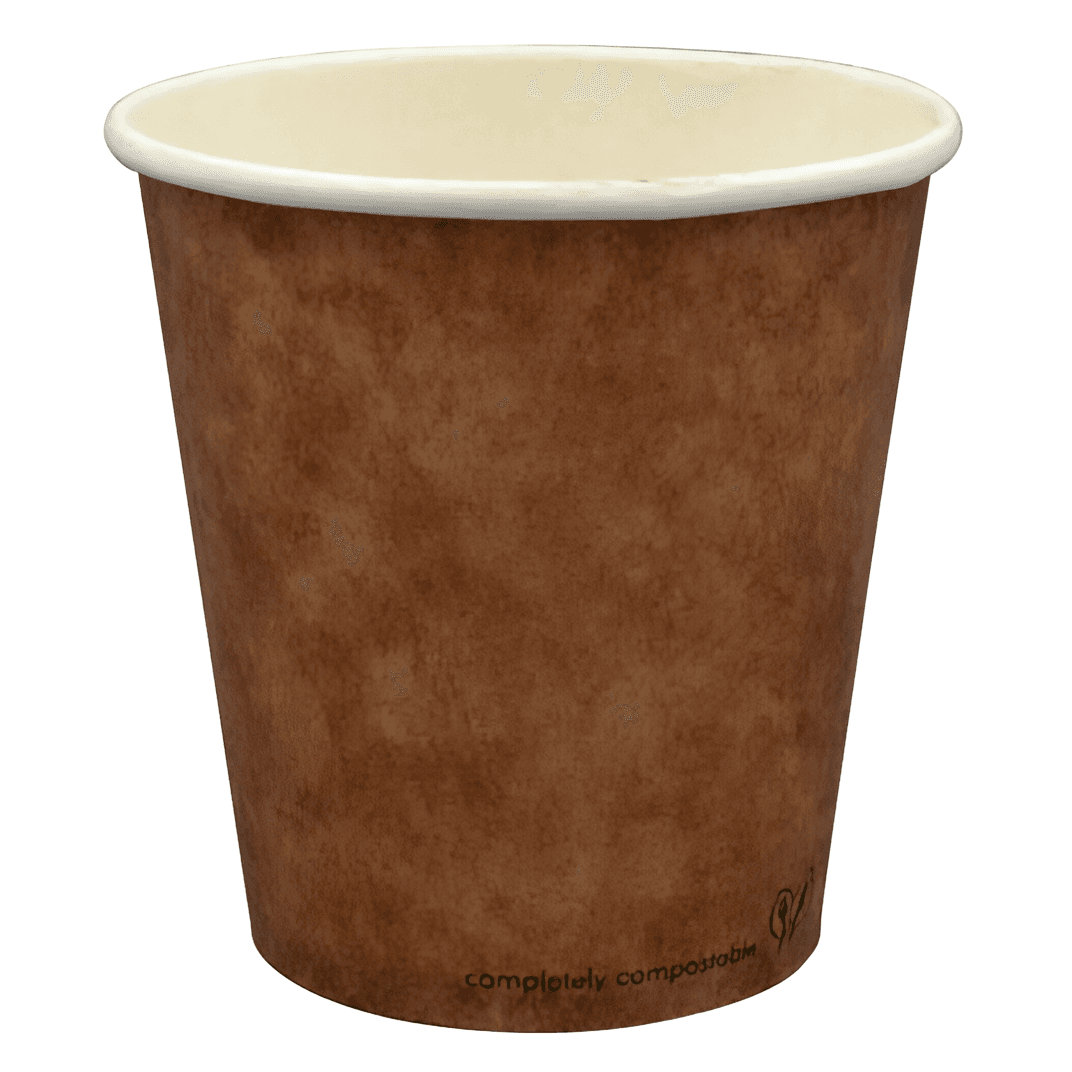 Hot Cup 10 OZ Single Wall Poly-Coated Paper PLA Kraft 1000/Case