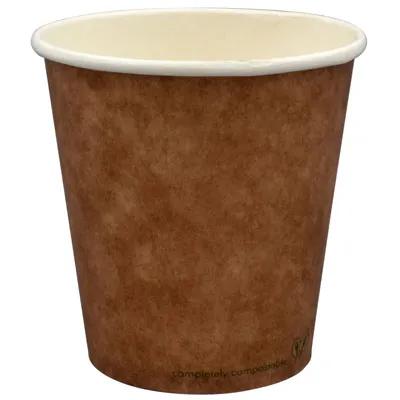 Hot Cup 10 OZ Single Wall Poly-Coated Paper PLA Kraft 1000/Case