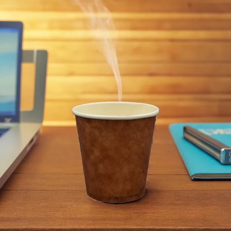 Hot Cup 10 OZ Single Wall Poly-Coated Paper PLA Kraft 1000/Case