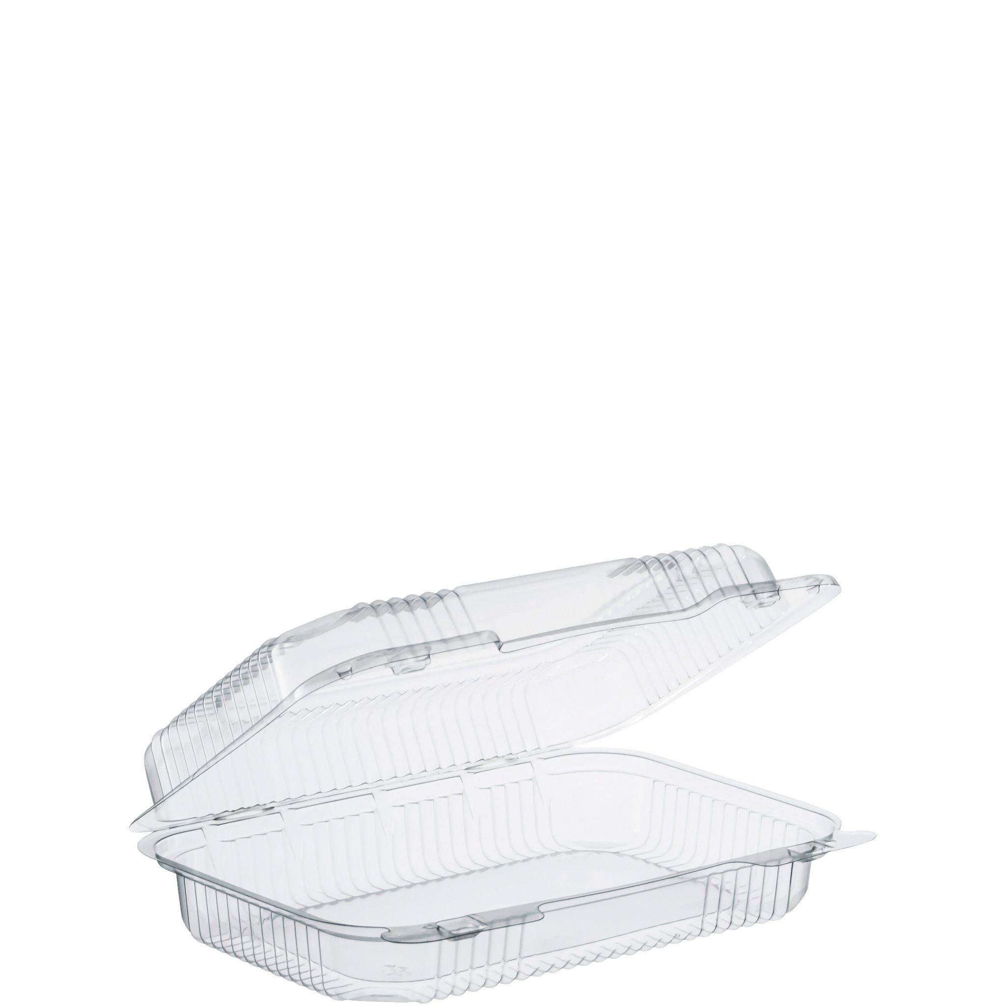 Dart® StayLock® Take-Out Container Hinged With Dome Lid 9.375X6.8X2.6 IN PET Clear Oblong 125 Count/Pack 2 Packs/Case