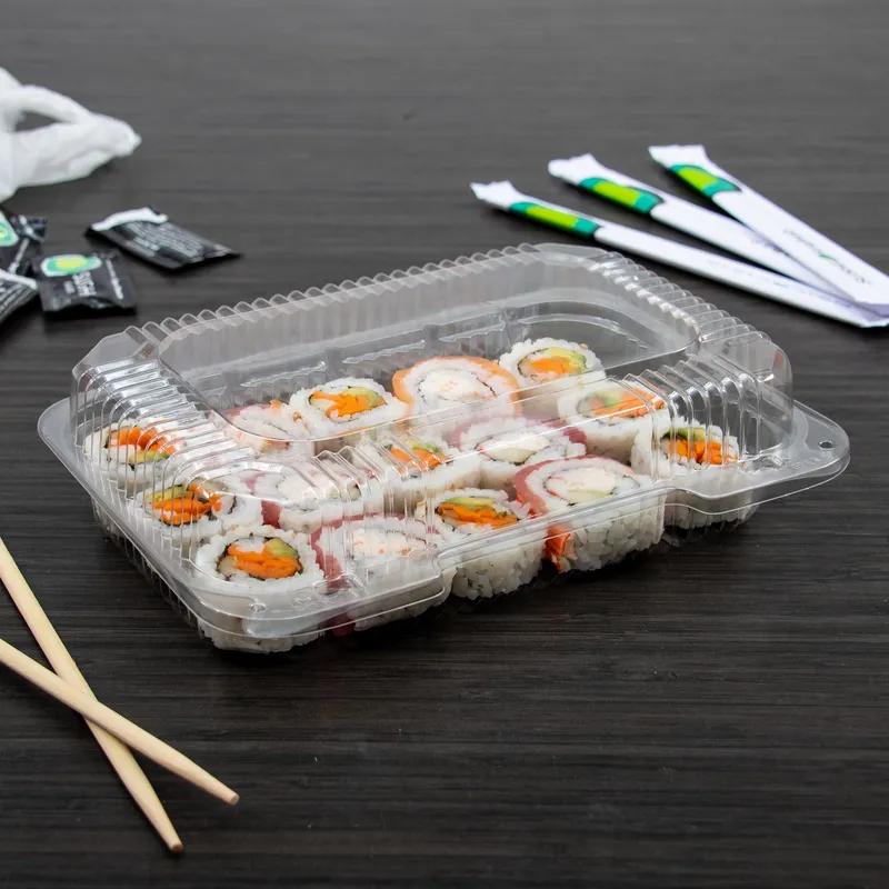 Dart® StayLock® Take-Out Container Hinged With Dome Lid 9.375X6.8X2.6 IN PET Clear Oblong 125 Count/Pack 2 Packs/Case